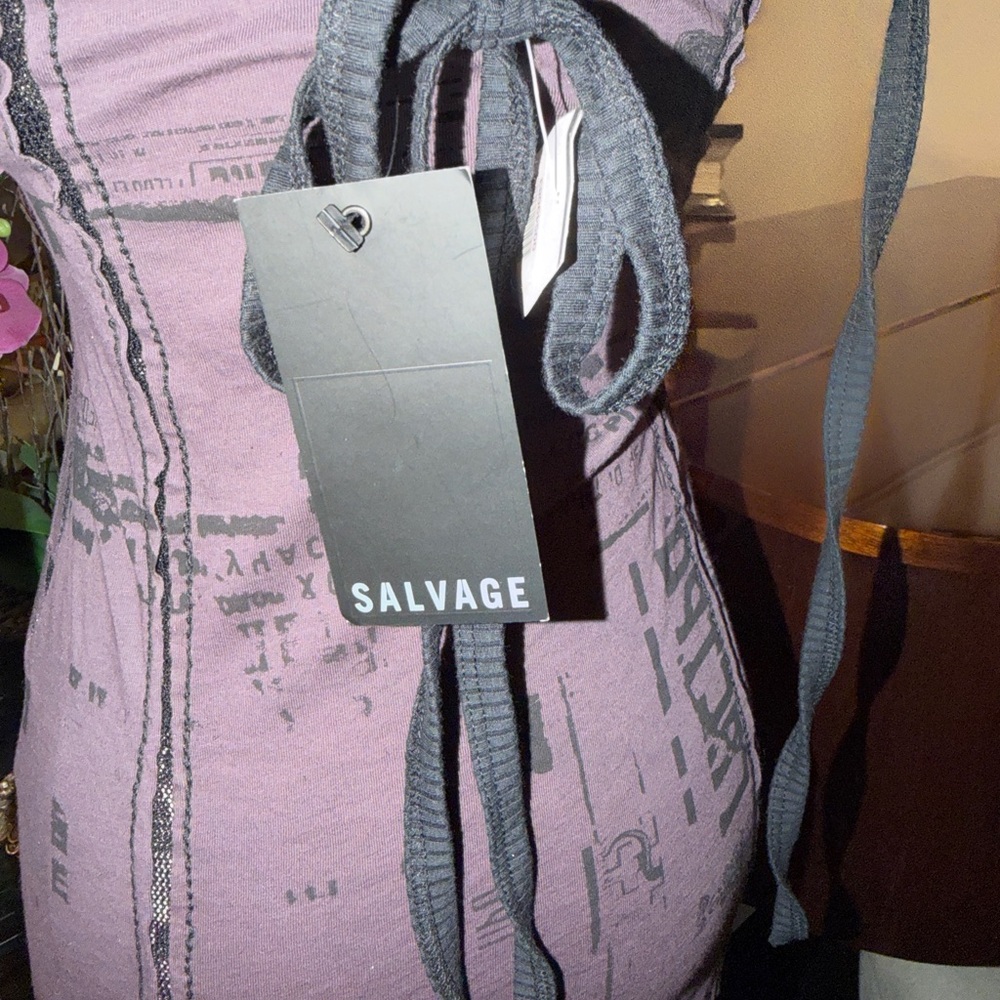 NWT Salvage Purple Graphic Mini Dress Tank Top - Picture 12 of 12